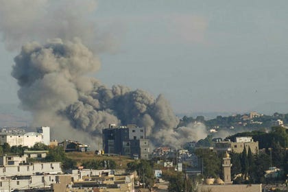 Smoke rises from the site of a string of Israeli airstrikes that targeted the southern Lebanese city of Nabatieh on Thursday. Credit: Abbas Fakuh/AFP Smoke rises from the site of a string of Israeli airstrikes that targeted the southern Lebanese city of Nabatieh on Thursday.