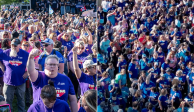 Ford government denies altering pictures of union protesters, says it corrected ‘orange hue’