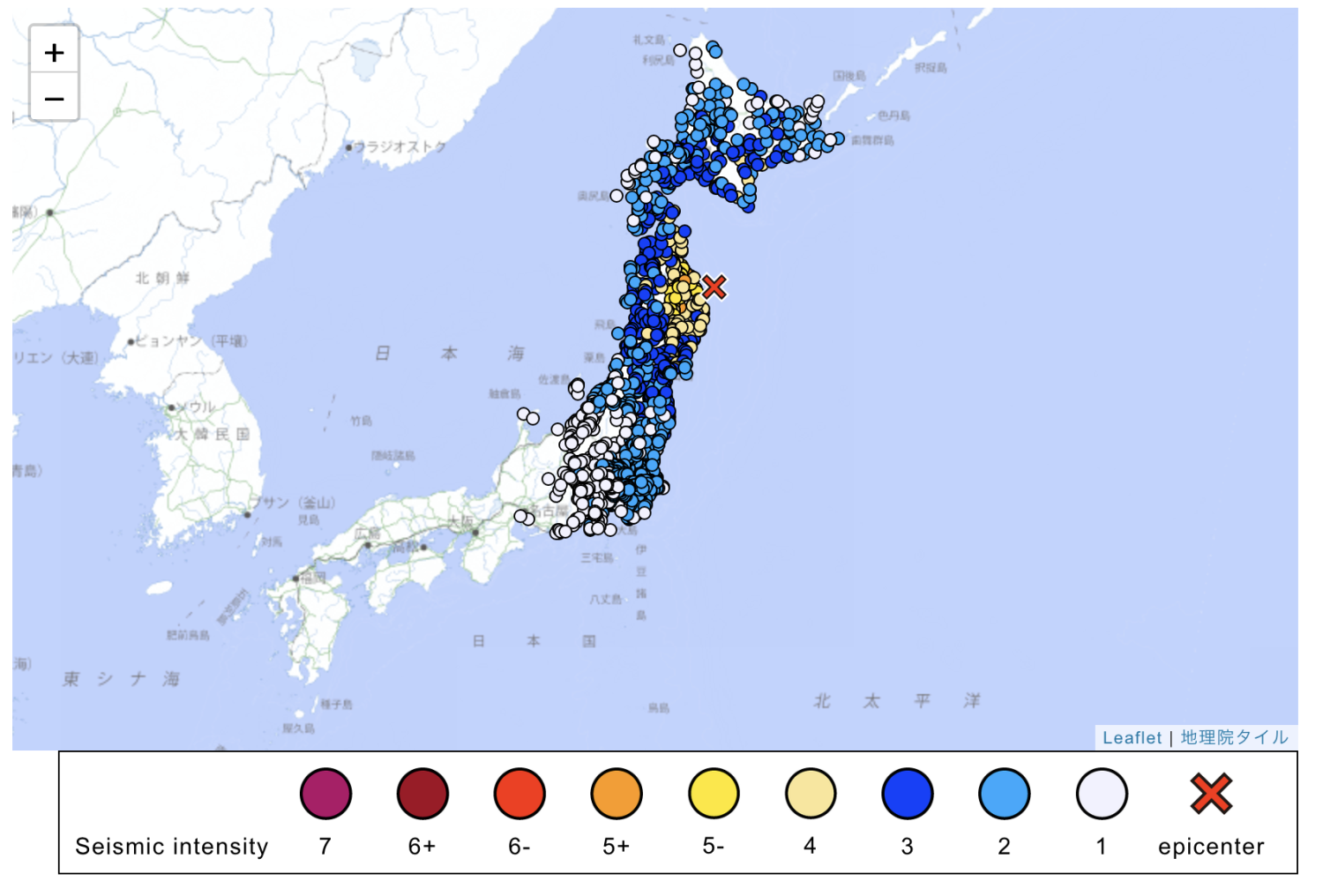 Magnitude 6.9 quake hits northern Japan