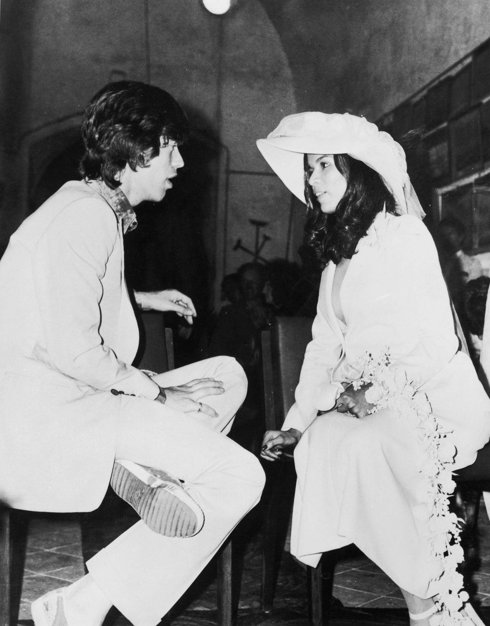 Rolling Stones singer Mick Jagger with his new bride Bianca PrezMora Macías at the Chapel of St Anne in SaintTropez...