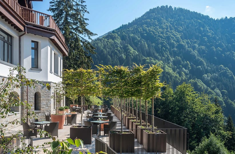 THE HISTORIC chateau is located in the Swiss Alps, above Lake Geneva.