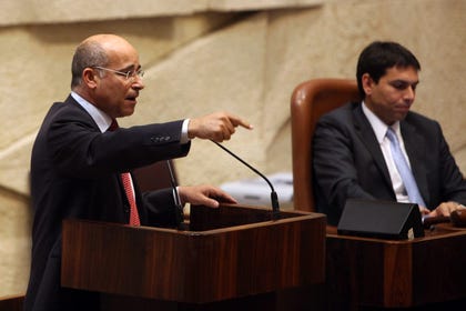 Credit: Tess Scheflan Former MK Taleb el-Sana speaking in the Knesset in 2010.
