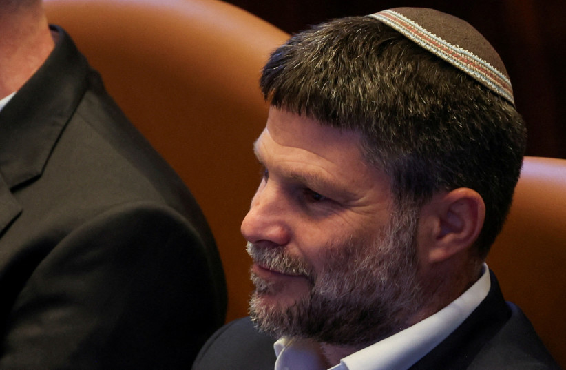 Israeli Finance Minister Bezalel Smotrich attends a Plenum session of the Knesset, Israel's Parliament, also attended by Argentine President Javier Milei (not pictured), in Jerusalem, June 11, 2025.