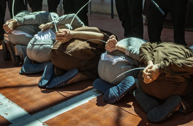 Terrorists from Hamas's Nukhba Force being held at Ofer Prison near Jerusalem, August 28, 2024.