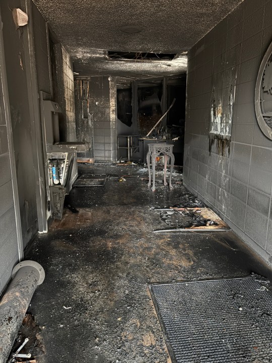 This photo provided by Beth Israel Congregation shows damage sustained during a fire, Saturday, Jan. 10, 2026, at Beth Israel Congregation, in Jackson, Miss. (Beth Israel Congregation via AP)