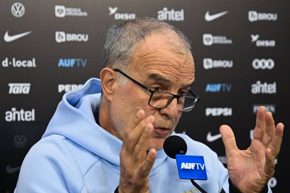 Head coach of Uruguay Marcelo Bielsa speaks during a press conference ahead of the the FIFA World Cup 2026, at Complejo Uruguay Head coach of Uruguay Marcelo Bielsa speaks during a press conference ahead of the the FIFA World Cup 2026, at Complejo Uruguay