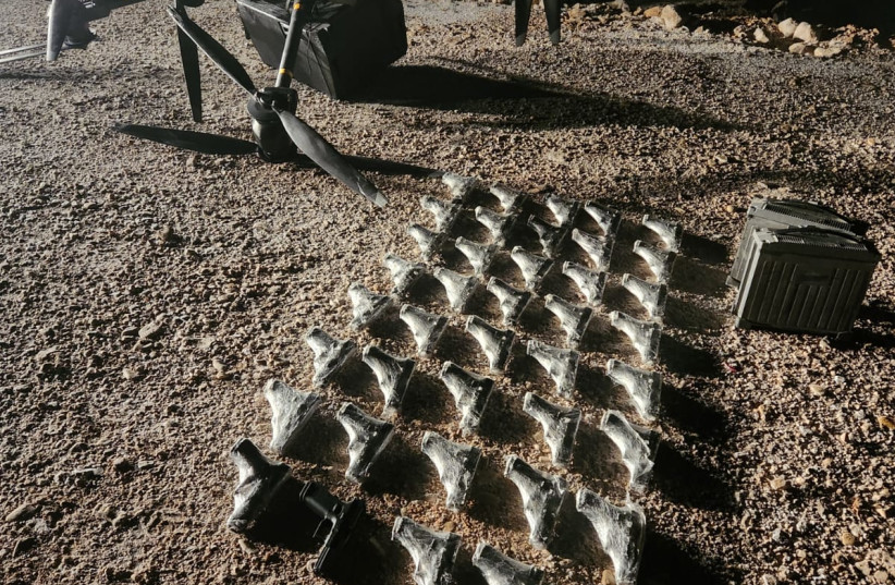 The IDF intercepted a drone and located 40 firearms.