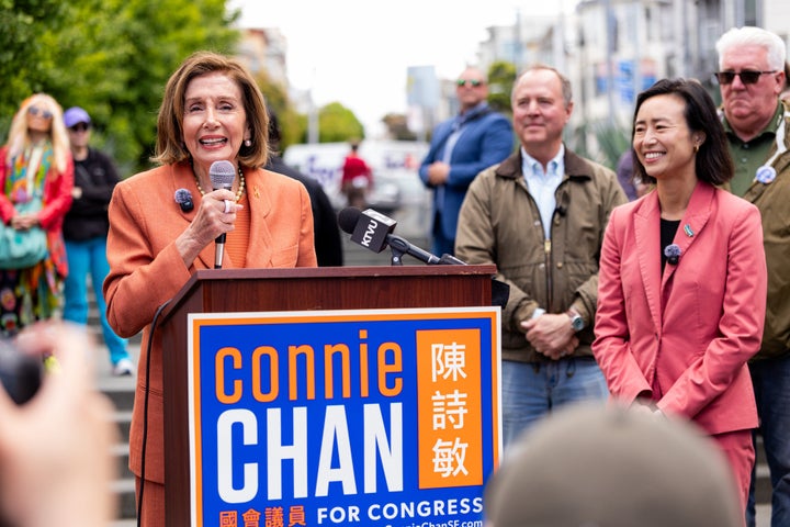 Connie Chan, right, a local supervisor, is competing for progressives' vote. She has been backed by former House Speaker Nancy Pelosi.