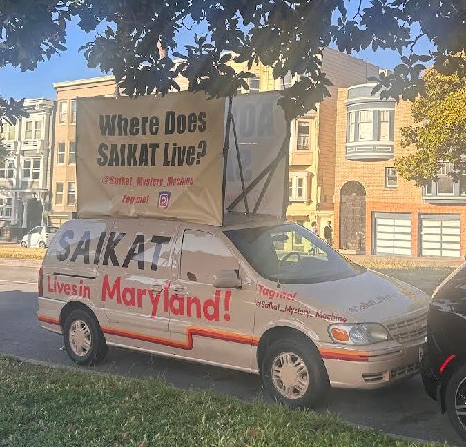 A Wiener supporter has been operating a van bearing a message attacking Chakrabarti.