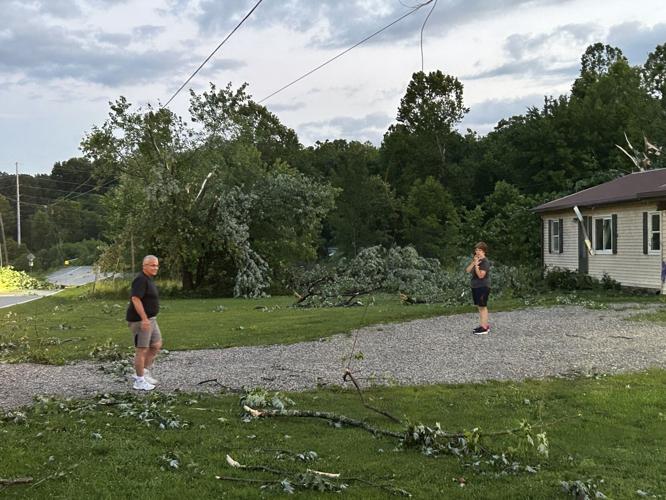 Trees down in Freetown, Indiana