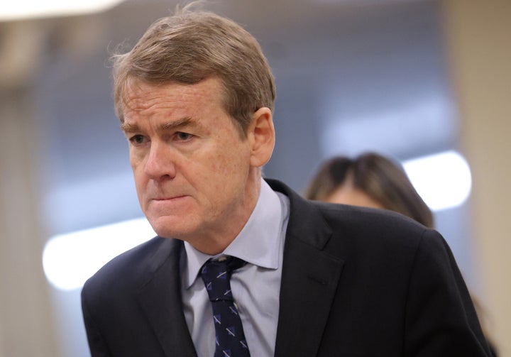 Sen. Michael Bennet (D-Colo.) arrives for a Senate vote on the Venezuela War Powers Resolution at the U.S. Capitol on Jan. 8, 2026, in Washington, D.C.
