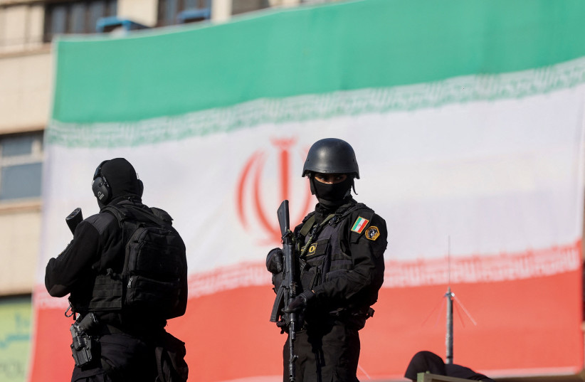 Members of the Iranian police attend a pro-government rally in Tehran, Iran, January 12, 2026. (credit: STRINGER/WANA