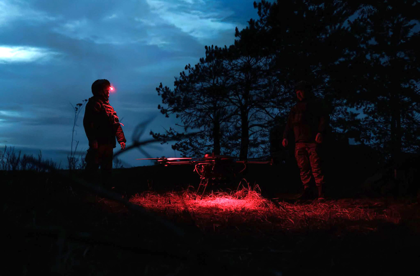 
					Ukrainian military personnel with a drone.					 					General Staff of the Armed Forces of Ukraine				