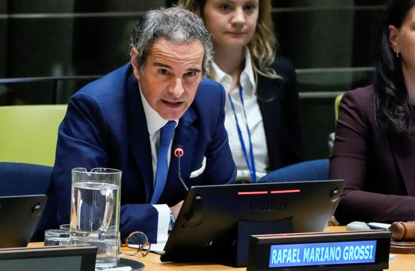 Rafael Mariano Grossi, candidate for the position of the next Secretary-General, speaks during a dialogue with delegations while candidates for the position of new United Nations Secretary General are interviewed at U.N. headquarters in New York City, U.S., April 21, 2026.