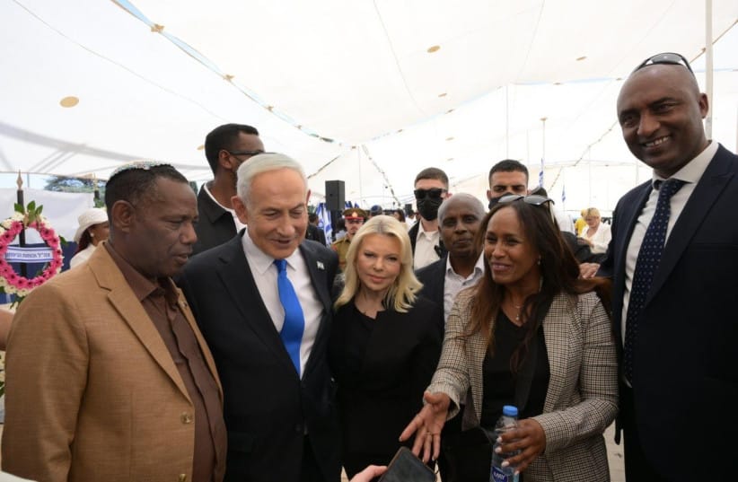 PRIME MINISTER Benjamin Netanyahu at the state memorial ceremony for Ethiopian Jews who perished on their journey to Israel.