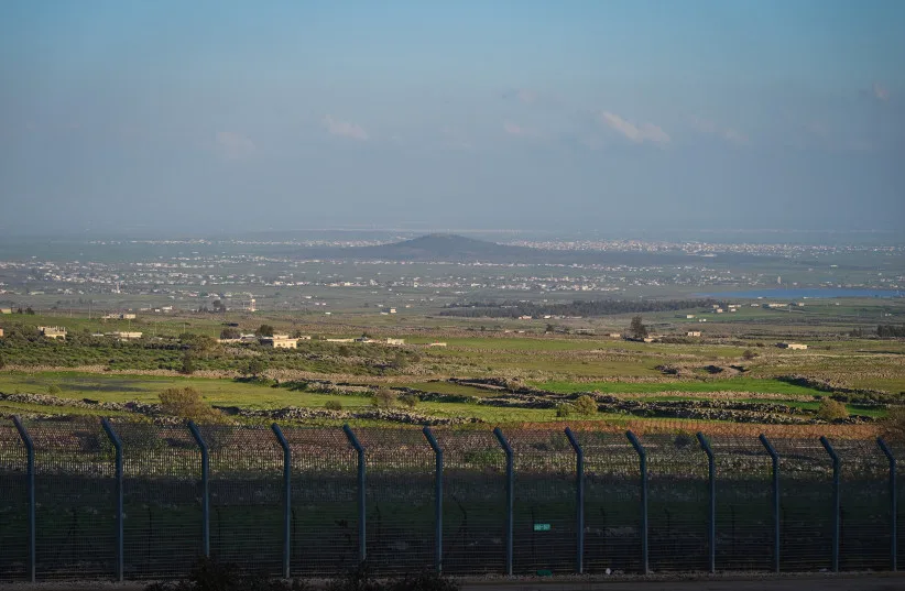 VIEW OF the Israeli border area with Syria, as seen from the northern Golan Heights, April 11, 2026.