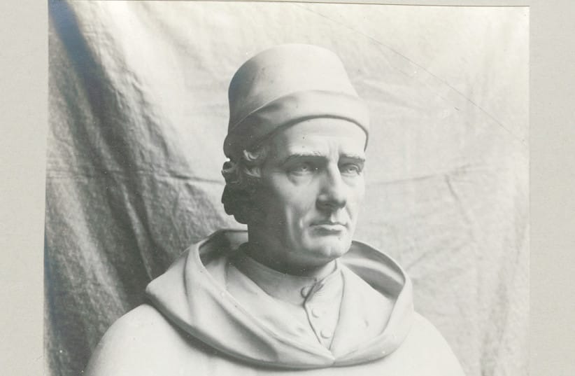 Bust of French doctor Jacques Despars, who railed against explaining disease through superstition.