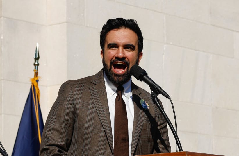 New York City Mayor Zohran Mamdani speaks during a May Day rally marking International Workers' Day in New York, on May 1, 2026.