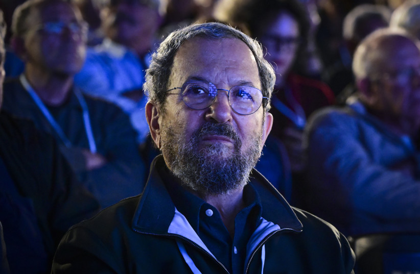 Former prime minister Ehud Barak attends a conference held by the Movement for Quality Government in Tel Aviv, January 28, 2026.