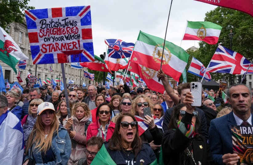 PEOPLE ATTEND a rally of Jewish community groups, including Campaign Against Antisemitism and Stop the Hate UK, calling for action to ''extinguish antisemitism'', outside Downing Street in London, Britain, May 10, 2026.
