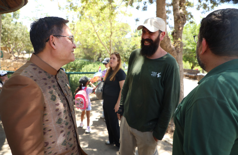 Thai ambassador to Israel, Boonyarit Vichienpuntu, at Jerusalem’s Tisch Family Zoological Gardens. June 4, 2026.