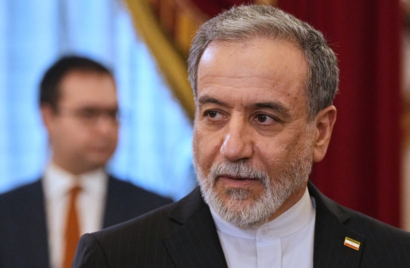 Iranian Foreign Minister Abbas Araghchi attends the talks with Russian President at the Boris Yeltsin Presidential Library in Saint Petersburg on April 27, 2026.