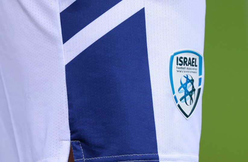 The Israel National football team badge on a player's shorts prior to the FIFA World Cup 2026 qualifier match between Italy and Israel at Stadio Friuli on October 14, 2025.