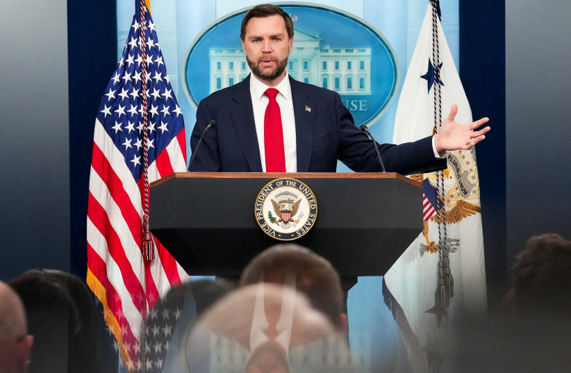 U.S. Vice President JD Vance speaks during a press briefing at the White House in Washington, D.C., U.S., June 18, 2026.