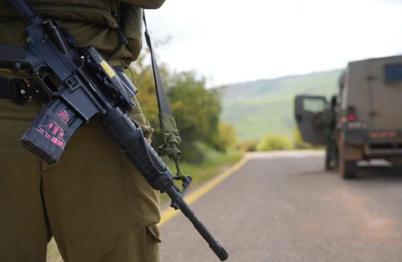 Israeli soldiers are seen along the Israeli border with Lebanon amid the ongoing war, April 10, 2026.