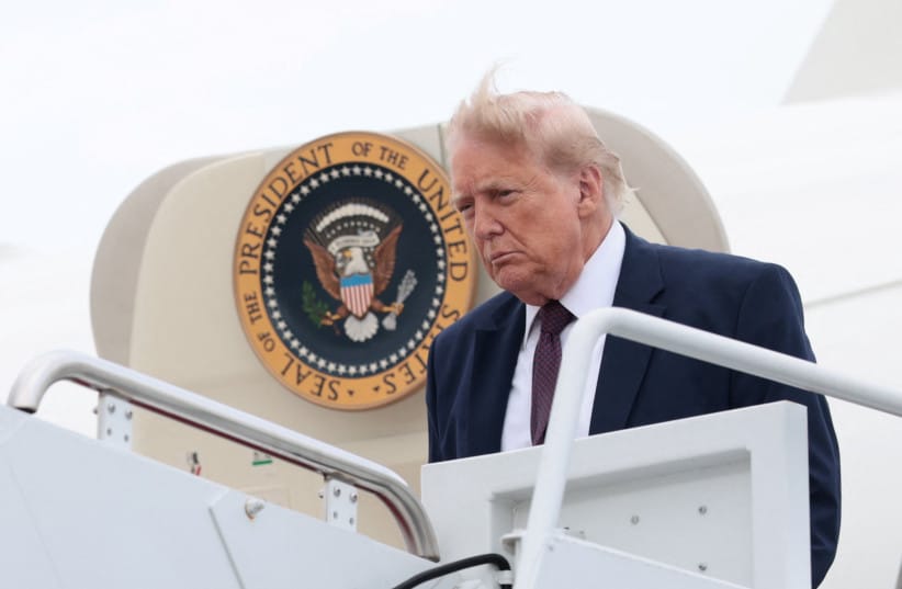 US PRESIDENT Donald Trump disembarks Air Force One, at Joint Base Andrews, Maryland, US, June 23, 2026.