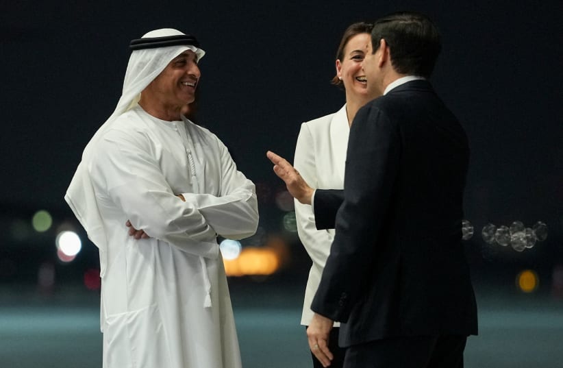US Secretary of State Marco Rubio speaks to the media upon his arrival at Al Bateen Executive Airport to discuss the interim deal between the US and Iran with Arab Gulf allies, in Abu Dhabi, United Arab Emirates, June 23, 2026.