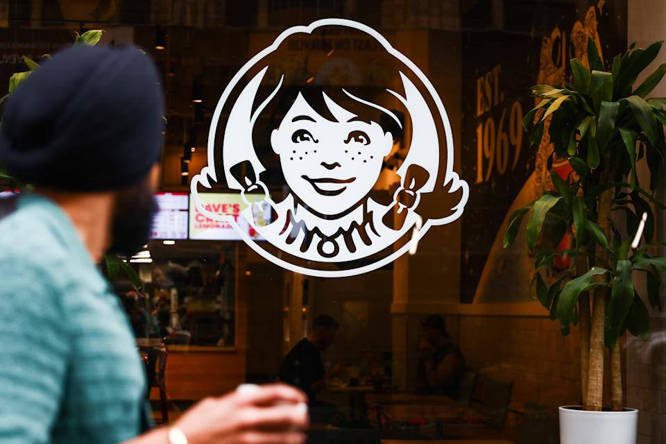 Wendy's logo on a restaurant's window in New York, the United States of America on July 8th, 2024. (Photo by Beata Zawrzel/NurPhoto via Getty Images)