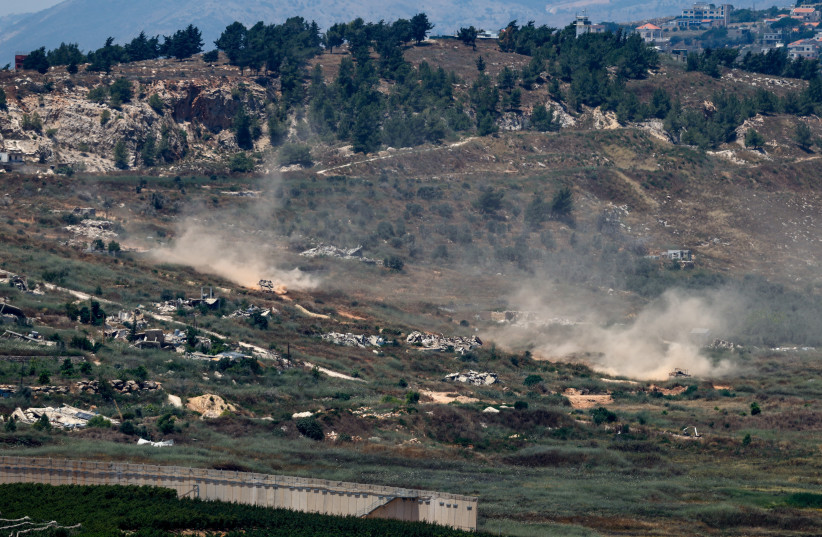 ISRAELI TANKS manoeuvre in Lebanon, after Israel and Lebanon signed a framework agreement following US-mediated talks, as seen from northern Israel, June 27, 2026.