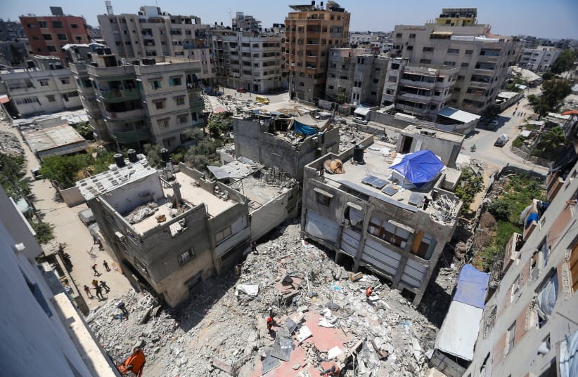 Aftermath of a strike in Gaza's Sabra neighbourhood on June 27, 2026 in Gaza City.