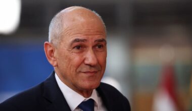 Slovenia's Prime Minister Janez Jansa arrives at a European Union leaders summit in Brussels, Belgium, June 18, 2026.