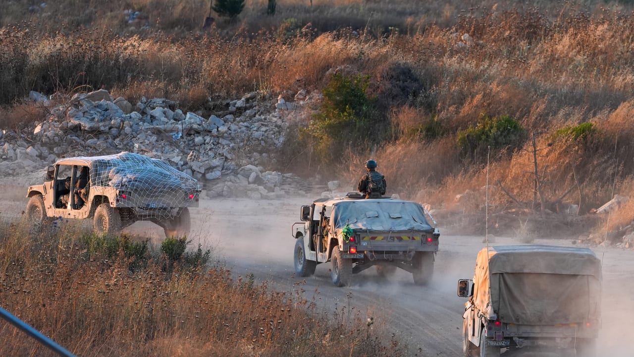 A convoy of Israeli military vehicles enters southern Lebanon from the Israeli border in northern Israel, June 29, 2026.