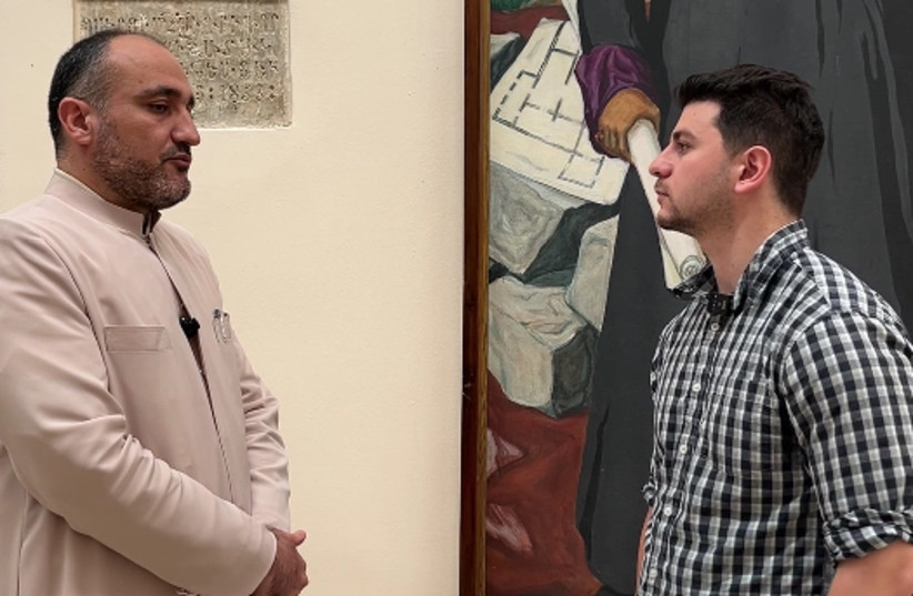 Bishop Koryun Baghdasaryan and Jerusalem Post senior field reporter Sam Halpern in the old city of Jerusalem. June 29, 2026.