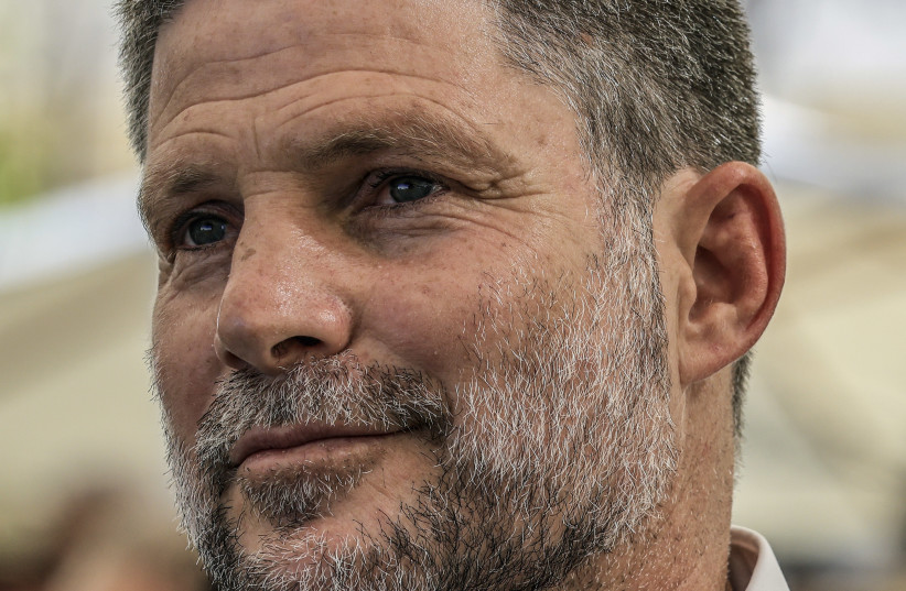 Finance Minister Bezalel Smotrich attends a ceremony for the construction of 1,000 new housing units in Kibbutz Ein Hashlosha, near the Israeli border with the Gaza Strip, southern Israel, June 29, 2026.