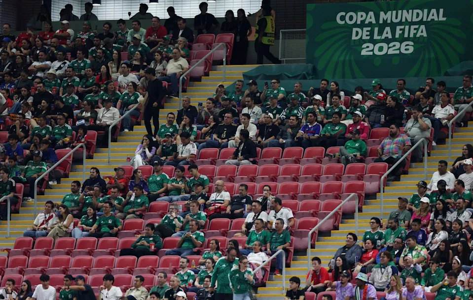 Empty seats are seen in the stands during the match (REUTERS)