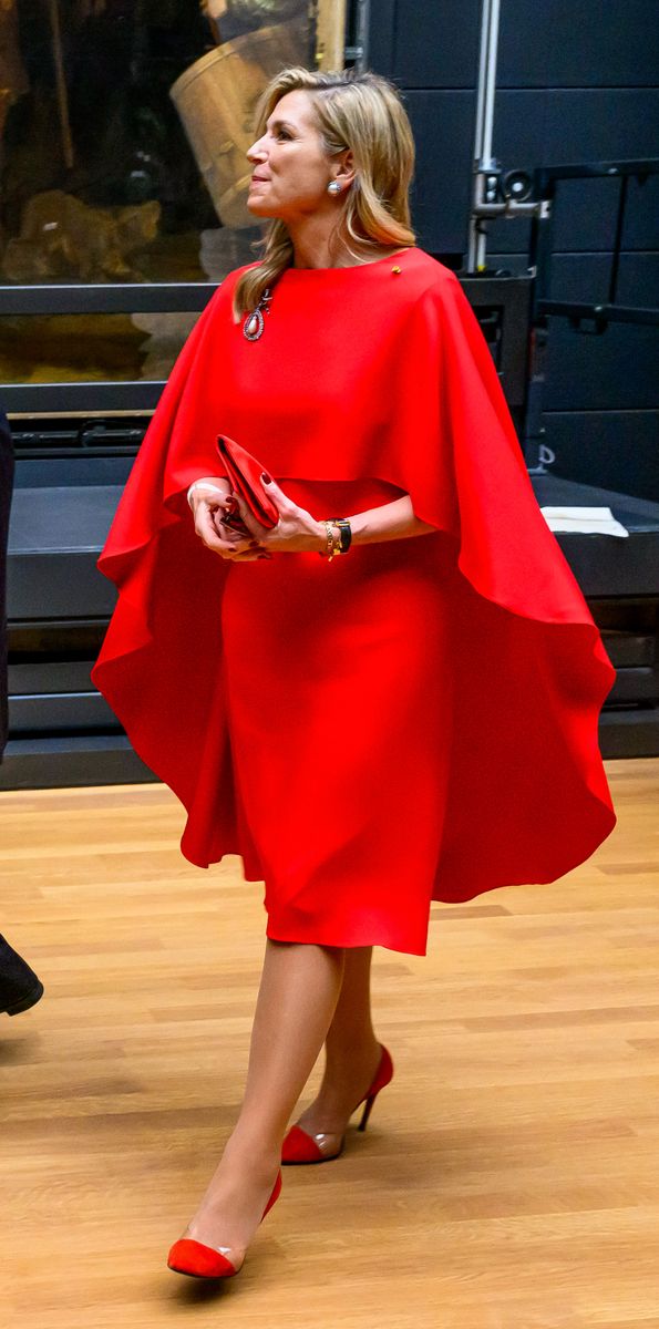 Queen Maxima stunned in a bold red style