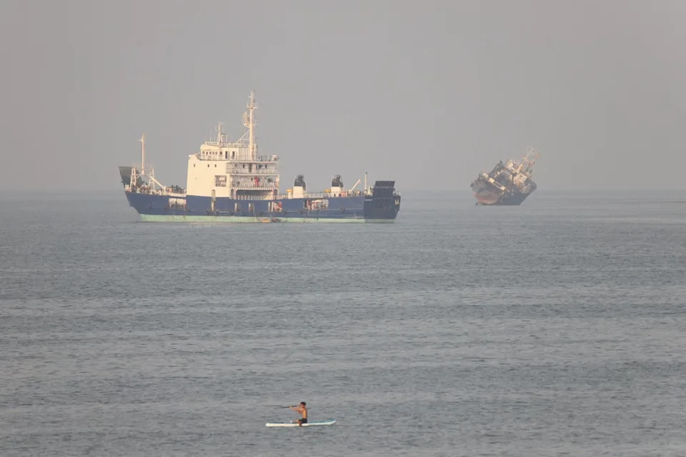 Ships in the Strait of Hormuz, which Iran once again declared closed to international traffic this weekend (Reuters)