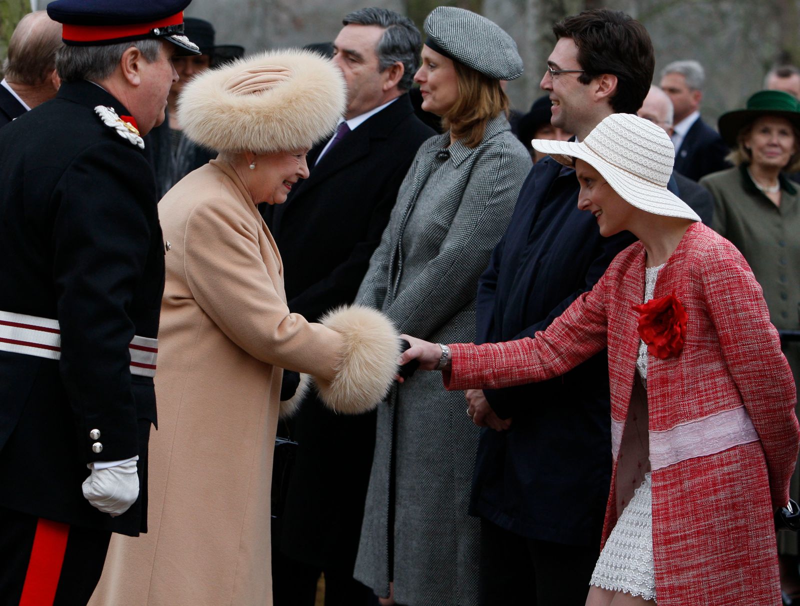 Image may contain Andy Burnham Gordon Brown Elizabeth II Barbara Garrick Person Adult Accessories and Formal Wear