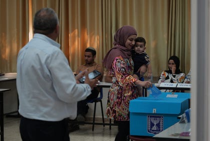 Voting in Kafr Qasem in 2022. Credit: David Bachar Voting in Kafr Qasem in 2022.