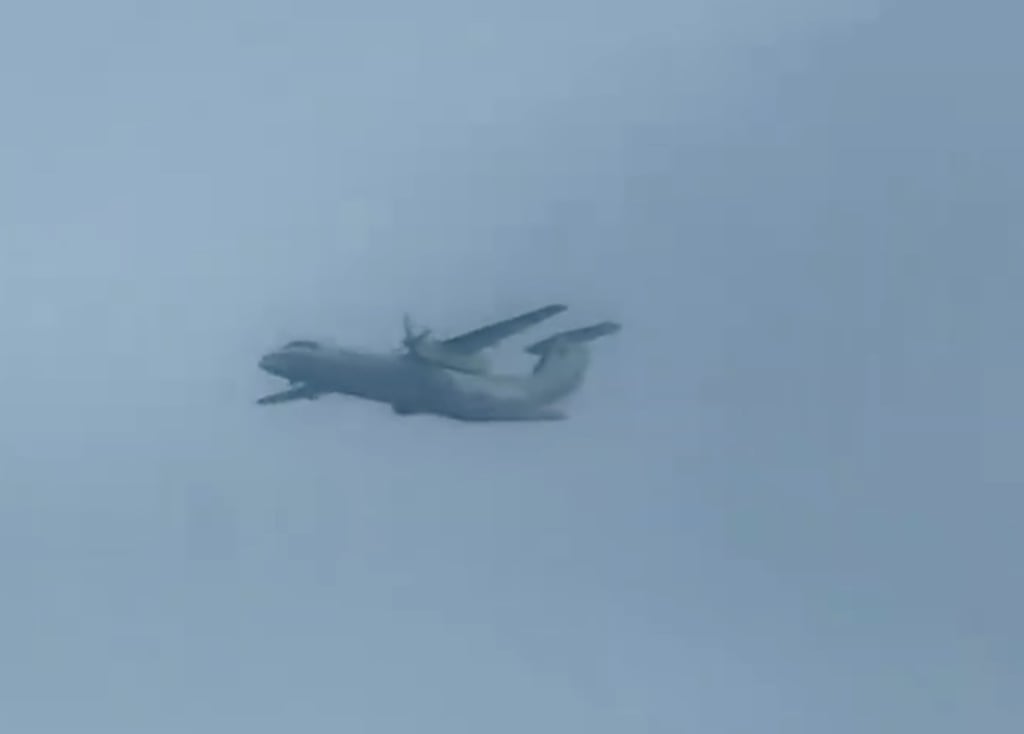One of the two aircraft that a mainland Chinese maritime task force detected in the waters east of Taiwan on Monday. Photo: Weibo