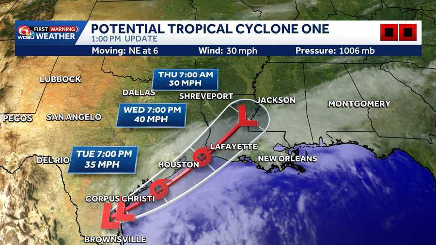 Tropical Storm Arthur could develop in the western Gulf by Wed.