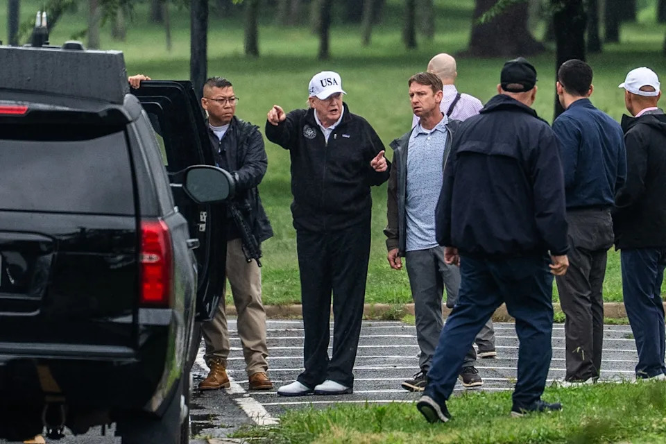 Donald Trump toured several sites of his D.C. beautification efforts on Sunday (Getty)