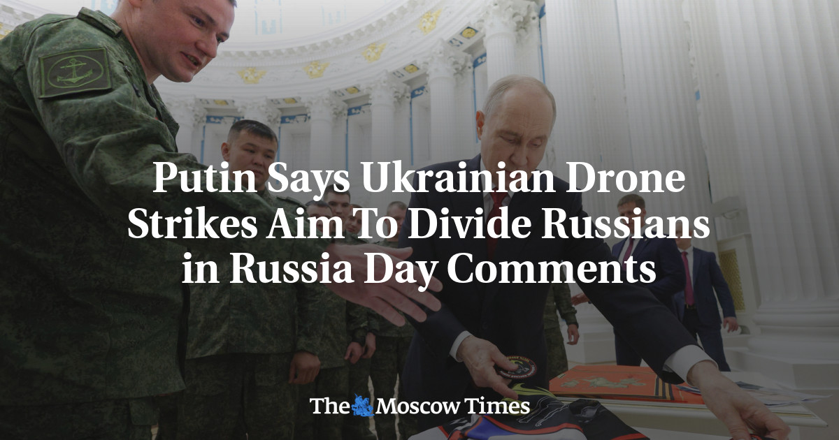 Putin Says Ukrainian Drone Strikes Aim To Divide Russians in Russia Day Comments