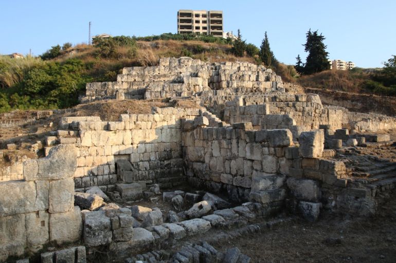 Eshmun Azar Temple in the southern Lebanese port of Sidon, which was partially restored after being damaged during the 1975-1990 Lebanese civil war [File: Mahmoud Zayyat/AFP]