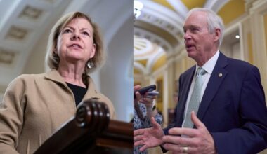 Side by side photo of Sen. Tammy Baldwin, D-Wis., and Sen. Ron Johnson, R-Wis.