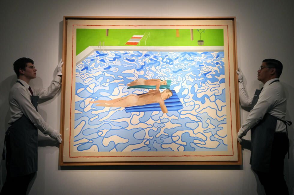 Hockney's "California" is displayed at Christie's auction rooms in London, on January 25, 2024